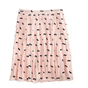 J.Crew Collection Pink Silk Little Skunks Skirt